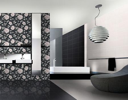Azulejos negros para cuartos de baños - Decoración