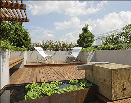 Decoración de terraza o jardín urbano